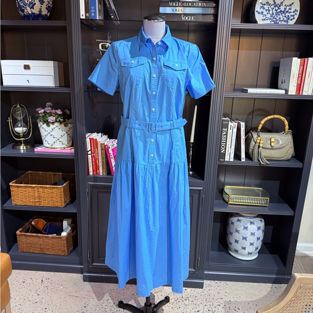 Talbots Blue Cotton Poplin Utility Shirtdress – Size 8